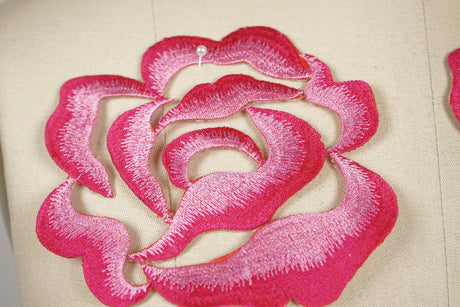 Flower Applique Iron-On Red Pink