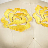 Flower Applique Iron-On Yellow Embroidery Rose