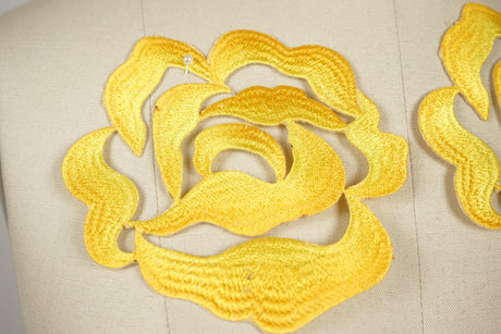Flower Applique Iron-On Yellow Embroidery Rose