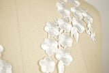 Embroidered Flower Iron-On Patch Pair White