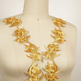 Gold Flower Patch Applique 12.5"