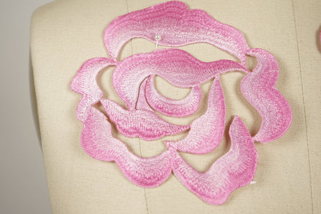 Iron-On Pink Rose Patch