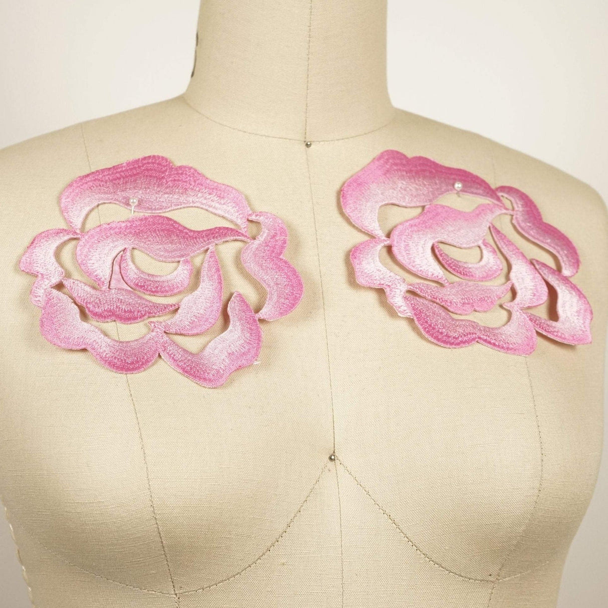 Iron-On Pink Rose Patch