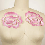 Iron-On Pink Rose Patch