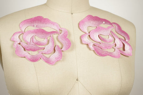 Iron-On Pink Rose Patch