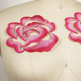 Embroidery Flower Patch Hot Pink Rosey Pink
