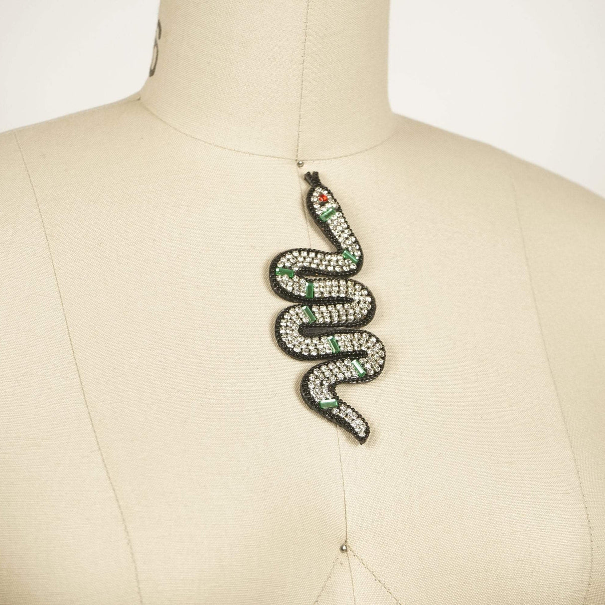 Rhinestone Snake Patch Black