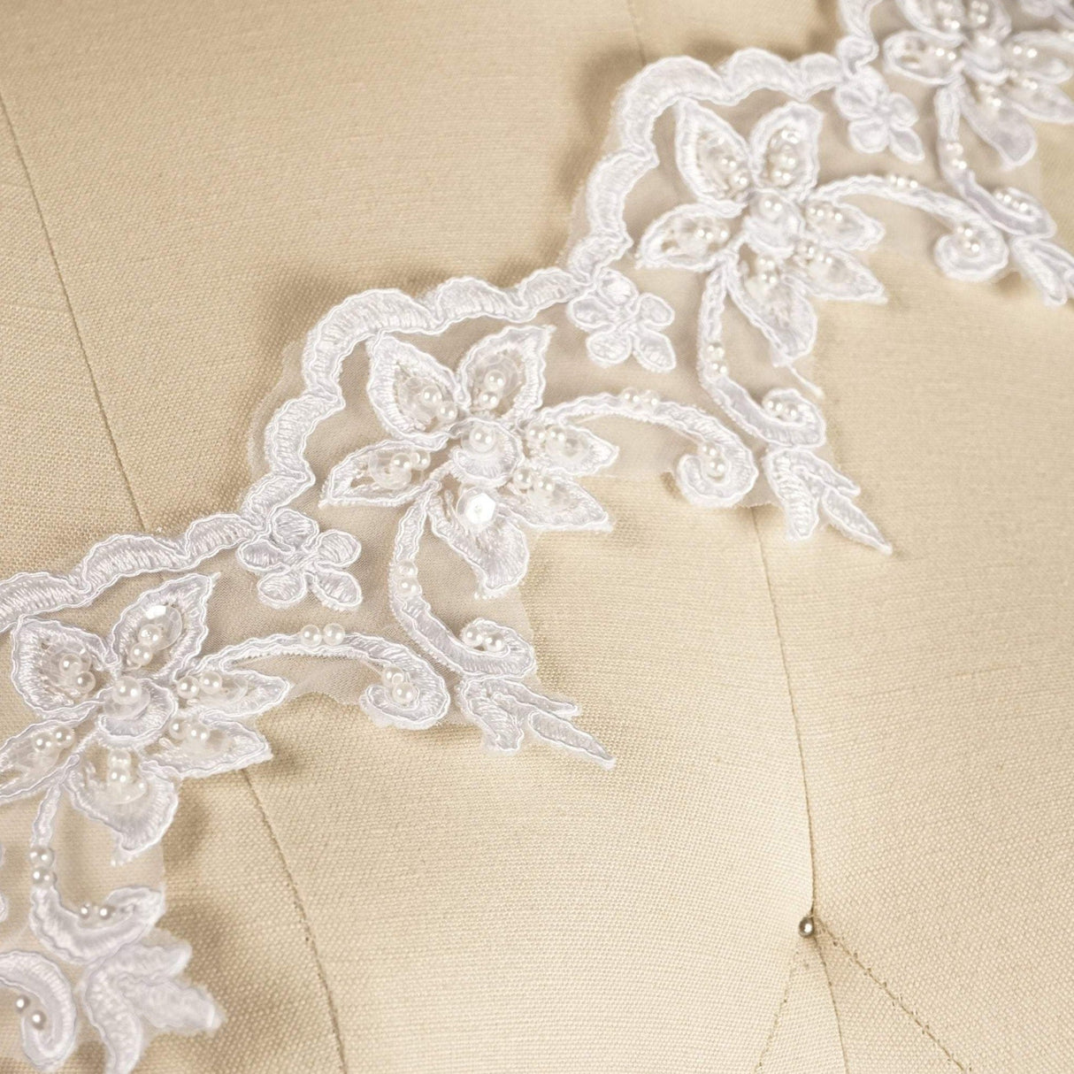 Bridal Lace Trim White Ivory Scalloped