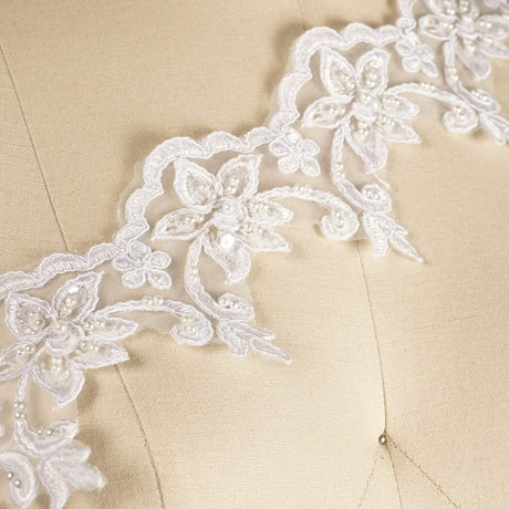 Bridal Lace Trim White Ivory Scalloped