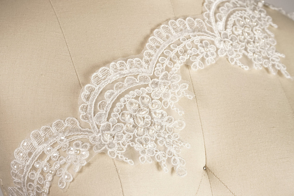 Bridal Lace Trim White Ivory