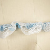 Ruffle Satin Trim Baby Blue Lace Overlay