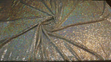 Sequin Mesh Fabric Silver Iridescent Hologram