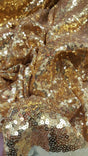 Sequin Fabric on Yellow Mesh Gold