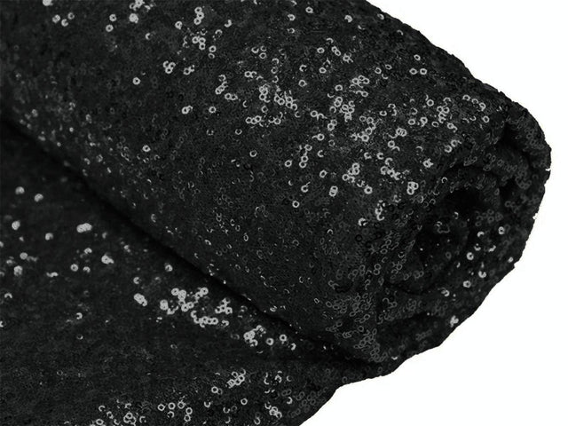 Sequin Fabric Black 1-Way Stretch