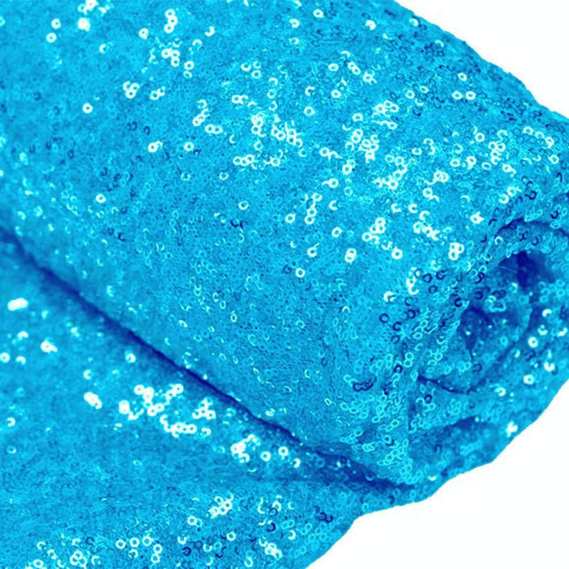 Turquoise Sequin Fabric by the Yard