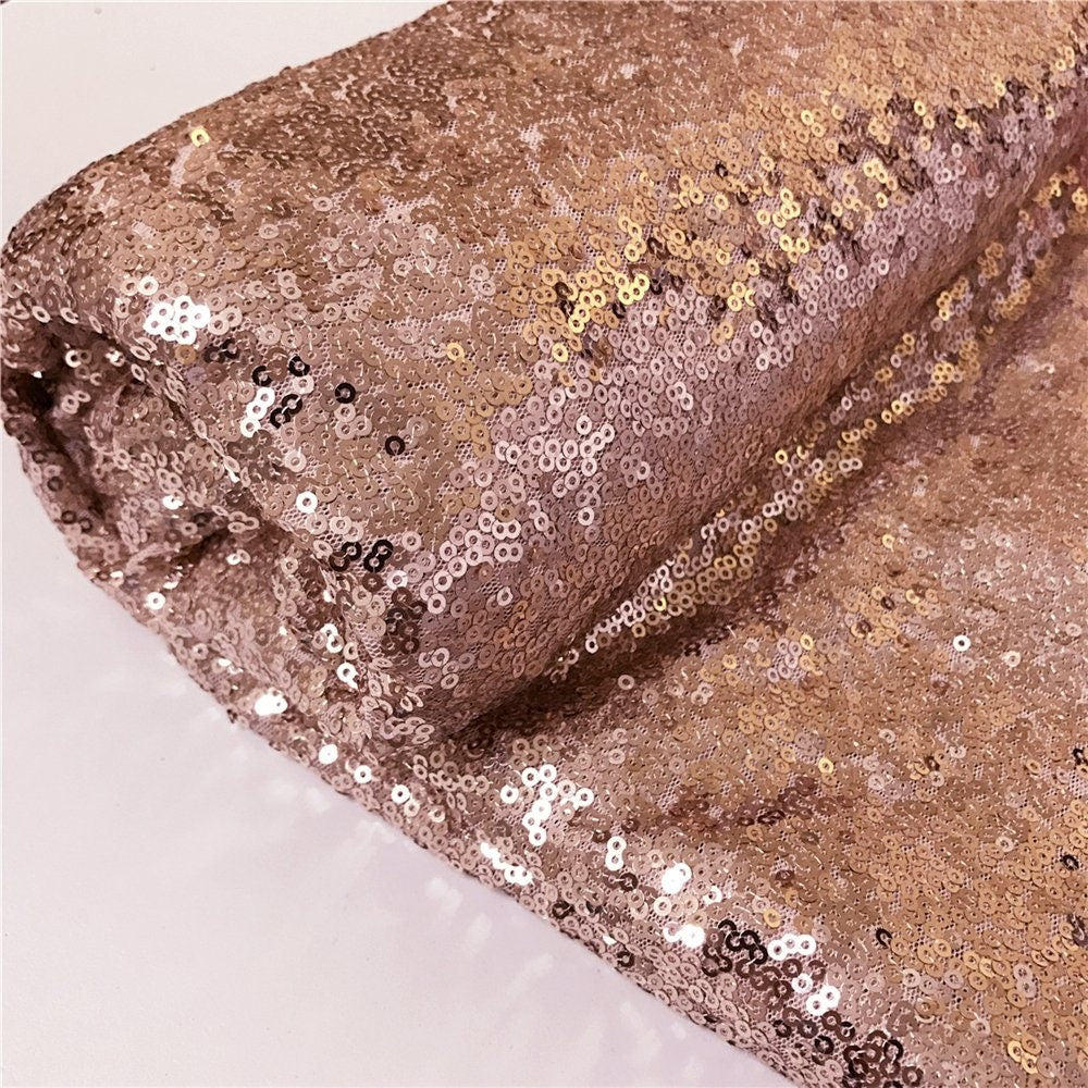 Rose Gold Sequin Fabric by the Yard