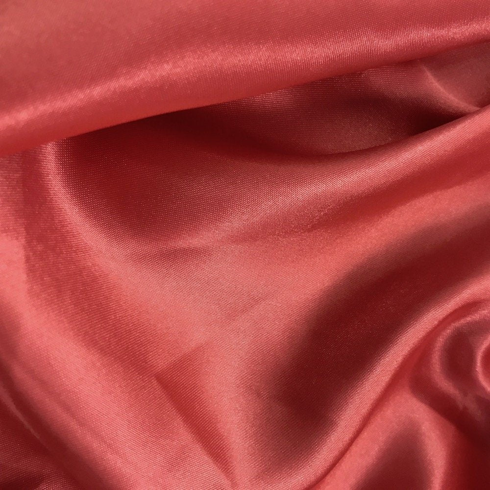 Coral Stretch Charmeuse Bridal Satin Fabric