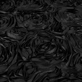 Rosette Satin Fabric Black