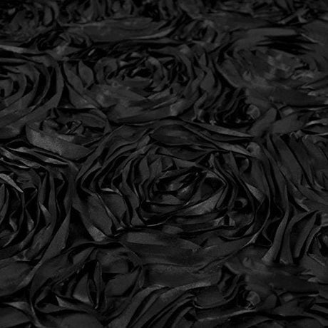 Rosette Satin Fabric Black