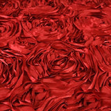 Rosette Satin Fabric Cherry Red