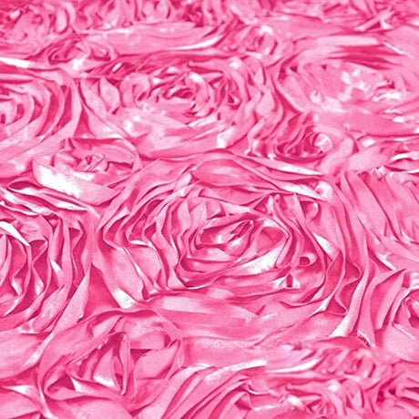 Pink Rosette Satin Fabric