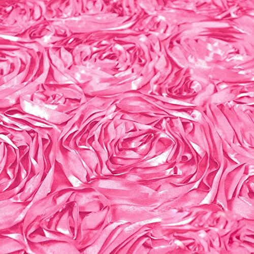 Pink Rosette Satin Fabric