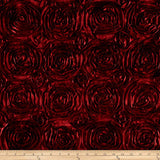 Burgundy Satin Rosette Fabric