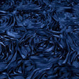 Navy Rosette Satin Fabric