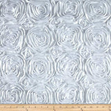 Rosette Satin Fabric White