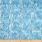 Rosette Satin Baby Blue Fabric