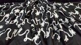 Embroidered Taffeta Black White Floral