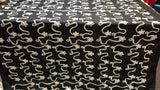 Embroidered Taffeta Black White Floral