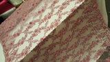 3D Floral Lace Mauve Pink Hand Beaded Embroidered