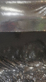 Silver Sequin Stretch Fabric on Black