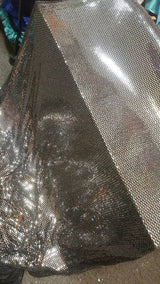 Silver Sequin Stretch Fabric on Black