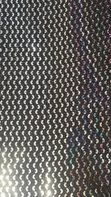 Silver Sequin Stretch Fabric on Black