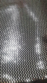 Silver Sequin Stretch Fabric on Black