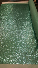 Sequin Stretch Mesh Aqua Mint
