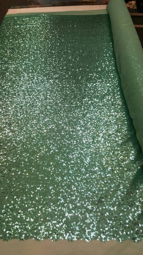 Sequin Stretch Mesh Aqua Mint