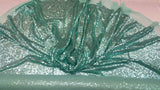 Sequin Stretch Mesh Aqua Mint