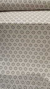 Stretch Lace Floral Embroidered White and Black