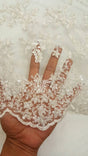 Beaded Bridal Lace Floral Embroidered Mesh Ivory