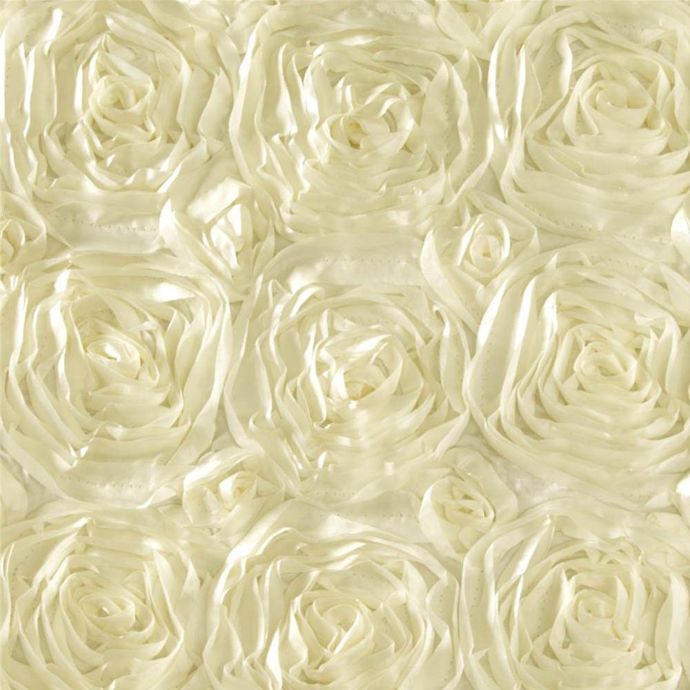 Rosette Satin Fabric Ivory
