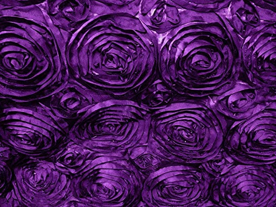 Rosette Satin Purple Fabric