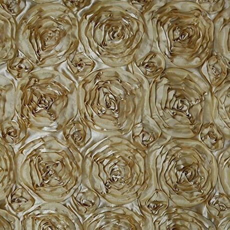Gold Rosette Satin Fabric