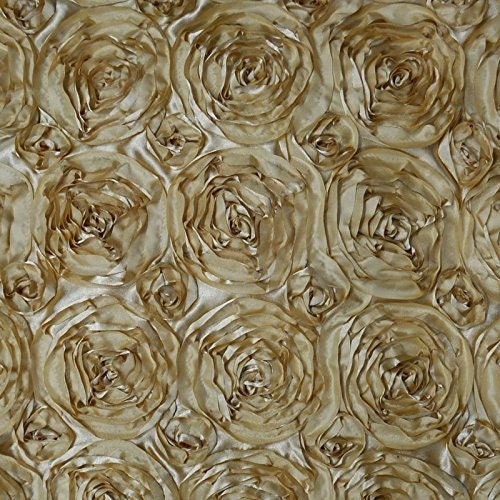 Gold Rosette Satin Fabric