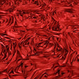 Rosette Satin Fabric Cherry Red