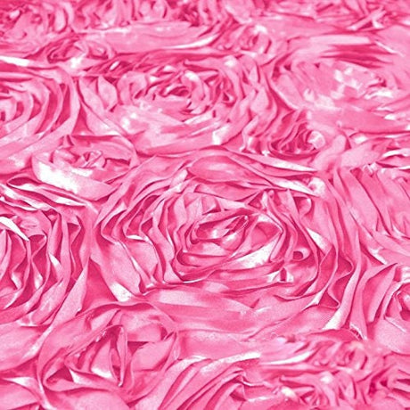 Pink Rosette Satin Fabric