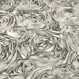 Rosette Satin Fabric Silver