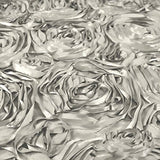 Rosette Satin Fabric Silver
